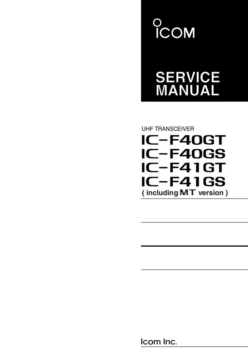 Icom_IC-F40GS_T_IC-F41GS_T_维修维护电器原理图手册_2003