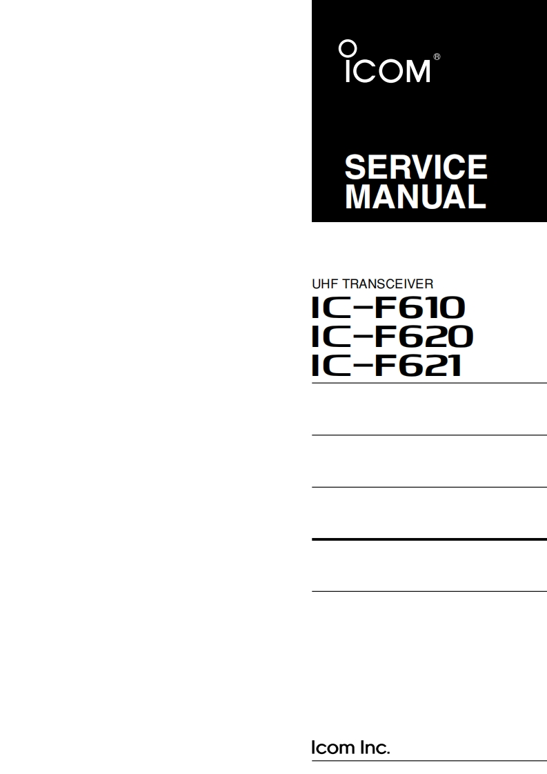 Icom_IC-F610_IC-F620_IC-F621_维修维护电器原理图手册_2002