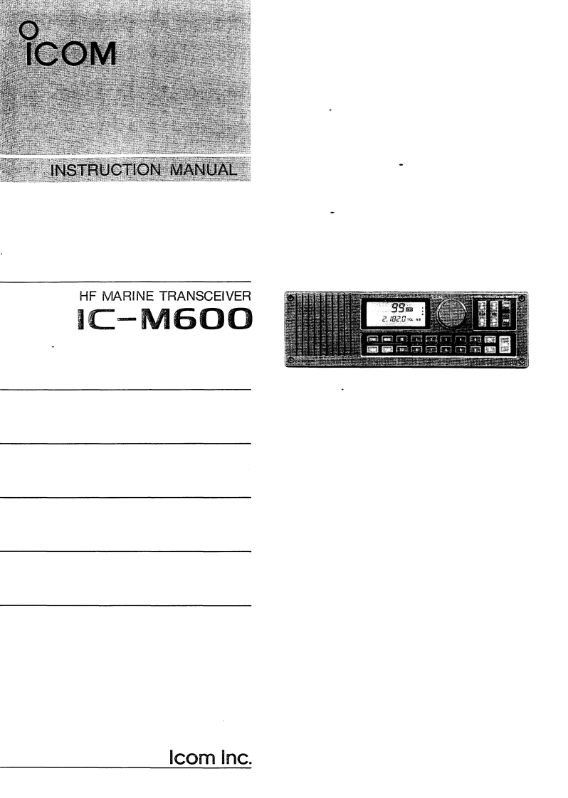 Icom_IC-M600_使用说明书手册_1991