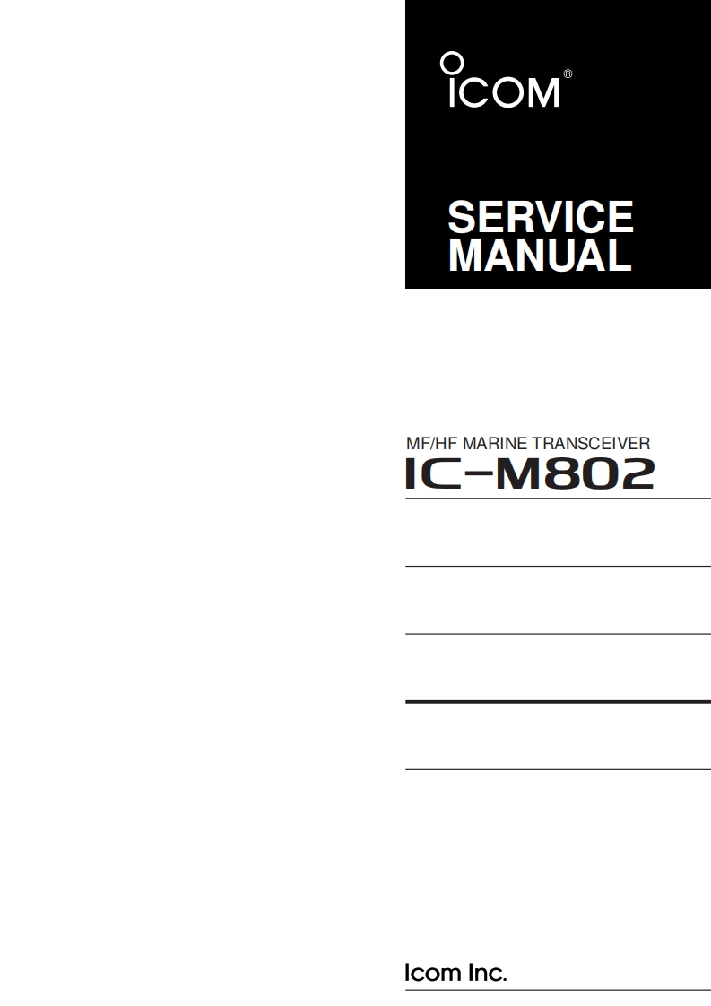Icom_IC-M802_维修维护电器原理图手册_2003