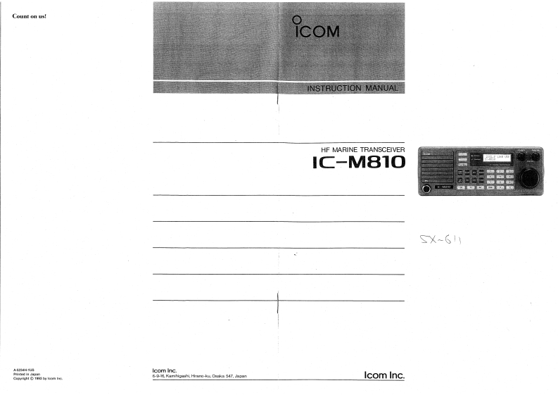 Icom_IC-M810_使用说明书手册
