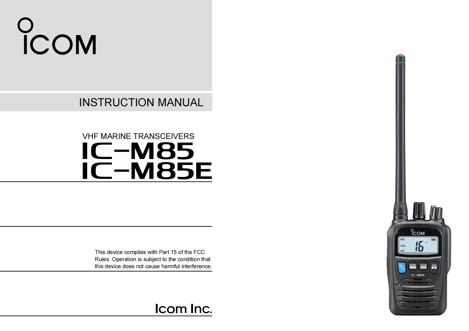 Icom_IC-M85E_manual操作说明书手册_en