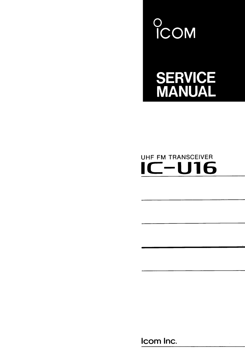 Icom_IC-U16_维修维护电器原理图手册