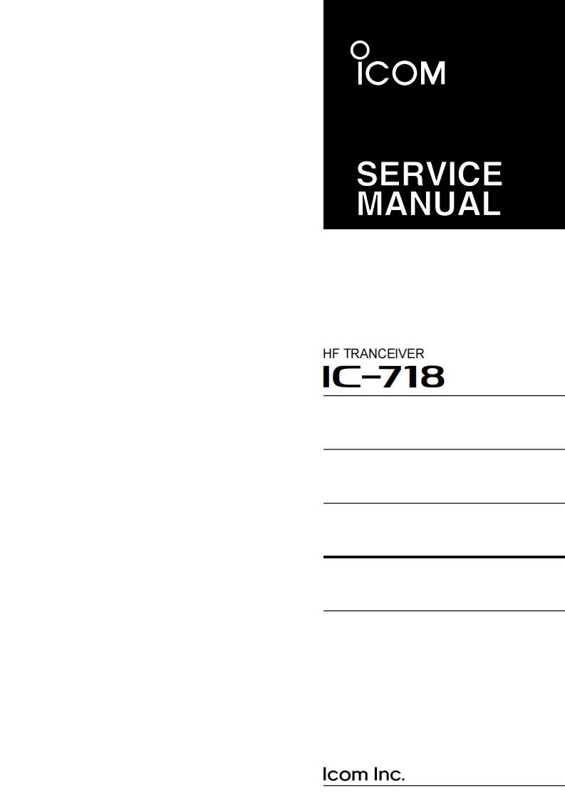 Icom_IC_718_维修手册电器原理图