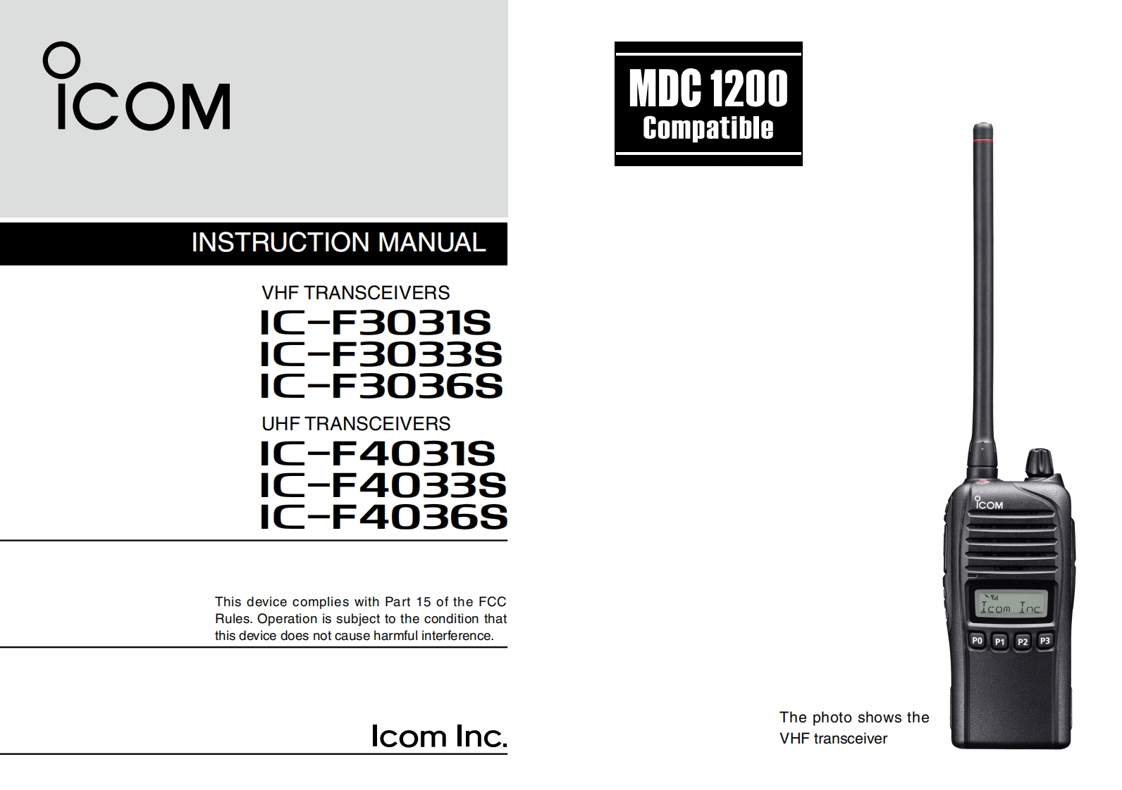 Icom_iF3031S-iF3036S-iF4033S-iF4031S-iF4036S用户使用操作说明书手册