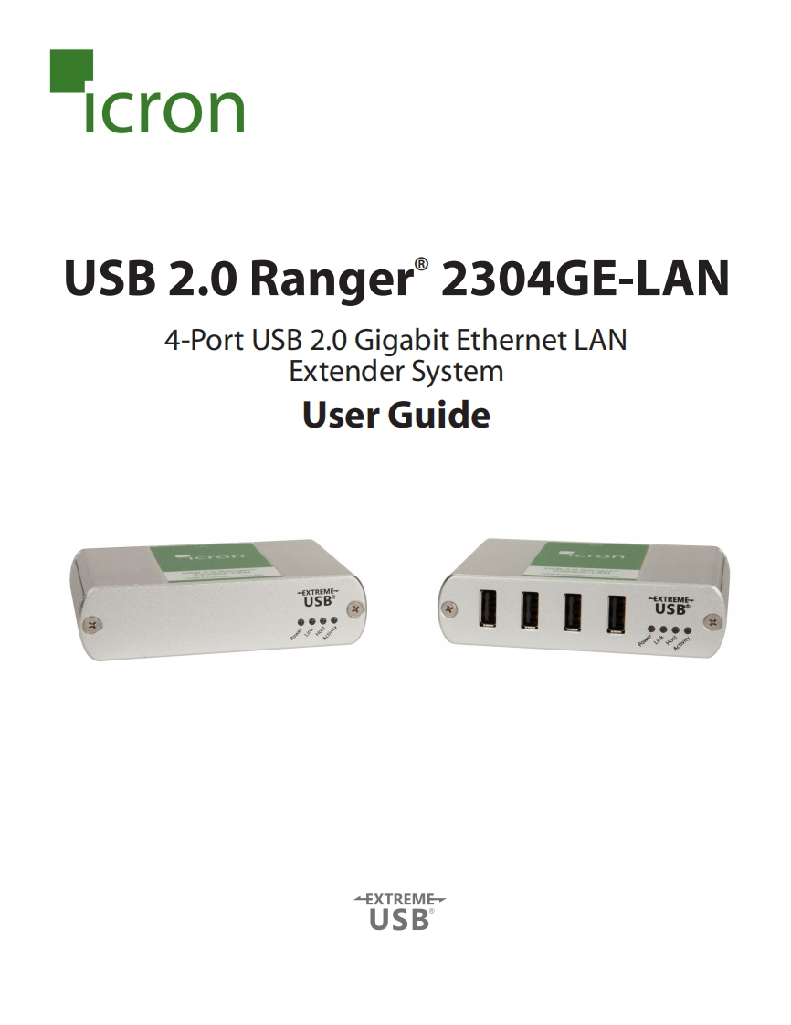 Icron-USB-2.0-Ranger-2304GE-LAN-操作说明书手册