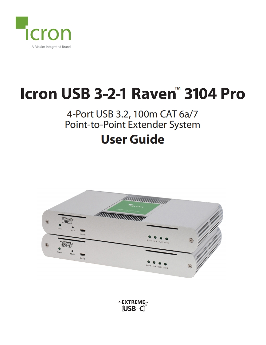 Icron-USB-3-2-1-Raven-3104-Pro-操作说明书手册