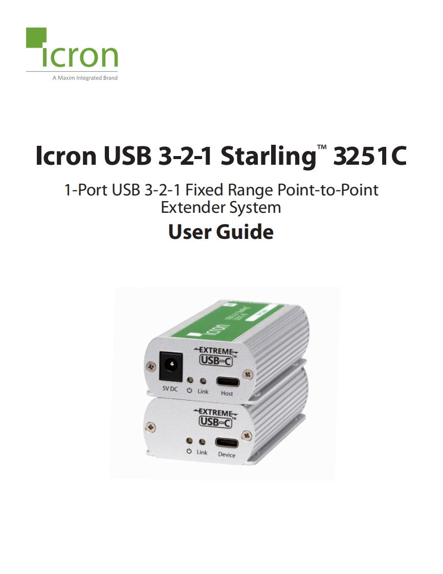 Icron-USB-3-2-1-Starling-3251C-操作说明书手册