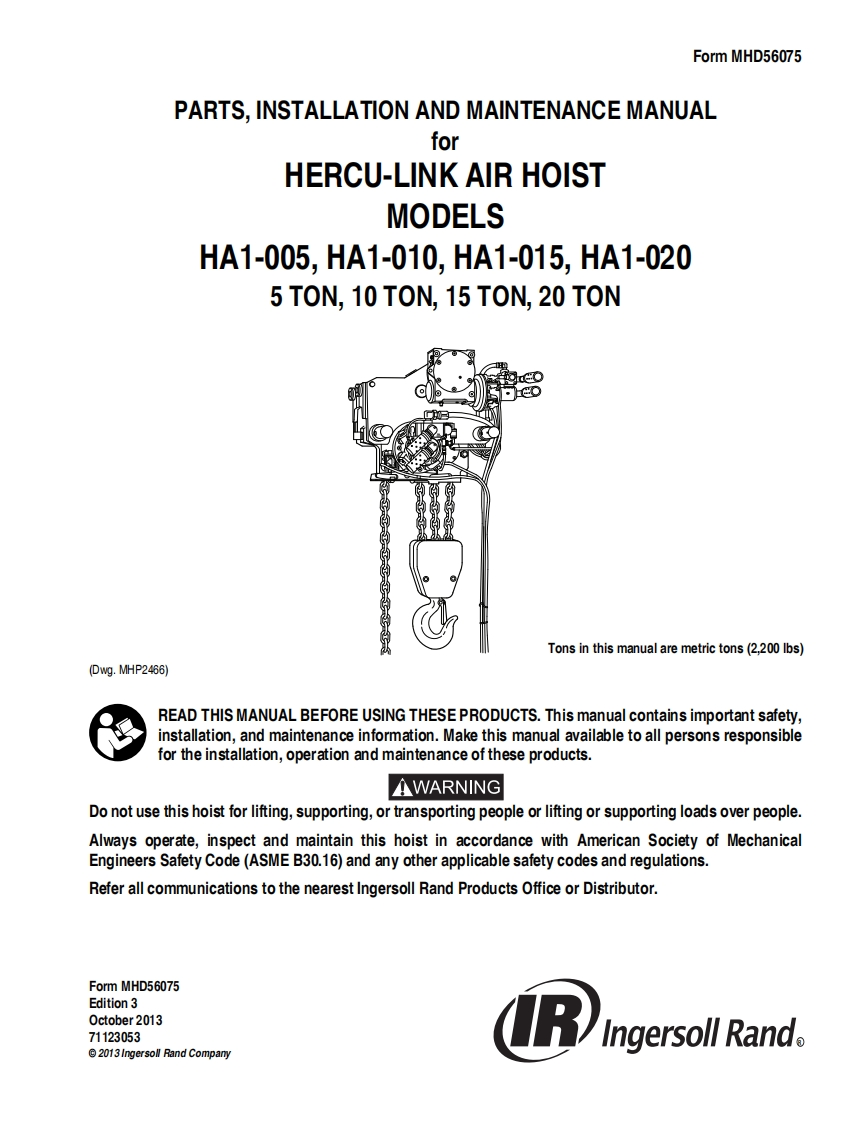 Ingersoll-HA1-Hoist-User-Manual操作说明书手册新质力文库 - 聚焦新质生产力发展的数字化知识库_行业洞察 / 理论成果 / 实践指南免费下载新质力文库