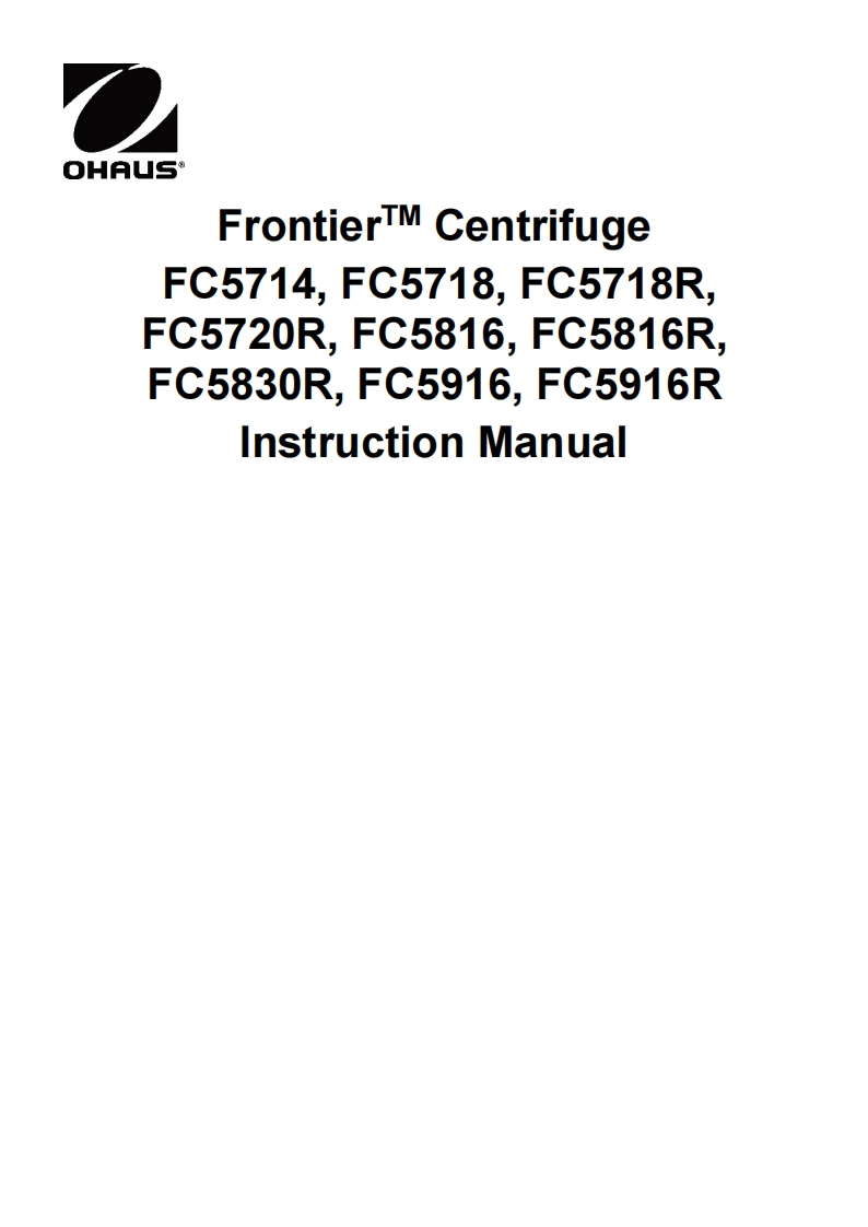 Instruction-操作说明书手册-Multi-Pro-Centrifuge-FC5714-FC5718-FC5718R-FC5720R-FC5816-FC5816R-FC5830R-FC5916-FC5916R