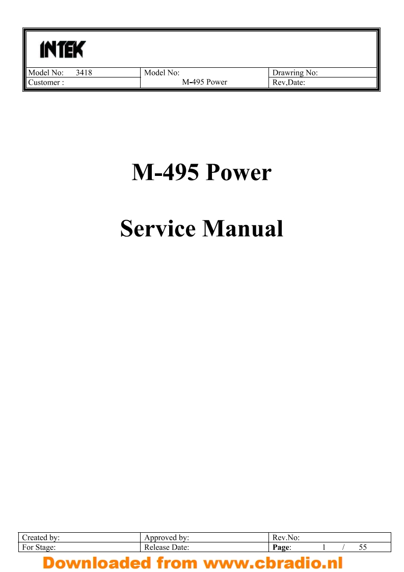 Intek_M495_Power_ENG维修说明书手册含电气原理图