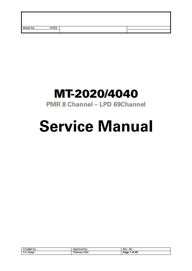 Intek_MT-2020_MT-4040_维修维护电器原理图手册