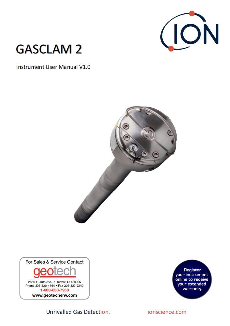 Ion_Science_GasClam_2_使用说明书手册