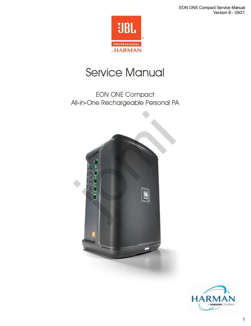 JBL-EON-ONE-SERVICE-MANUAL维修手册含电器原理图