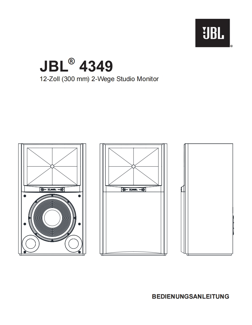 JBL4349_Loudspeaker_Y使用操作说明书手册510001-0193-20200408-DE