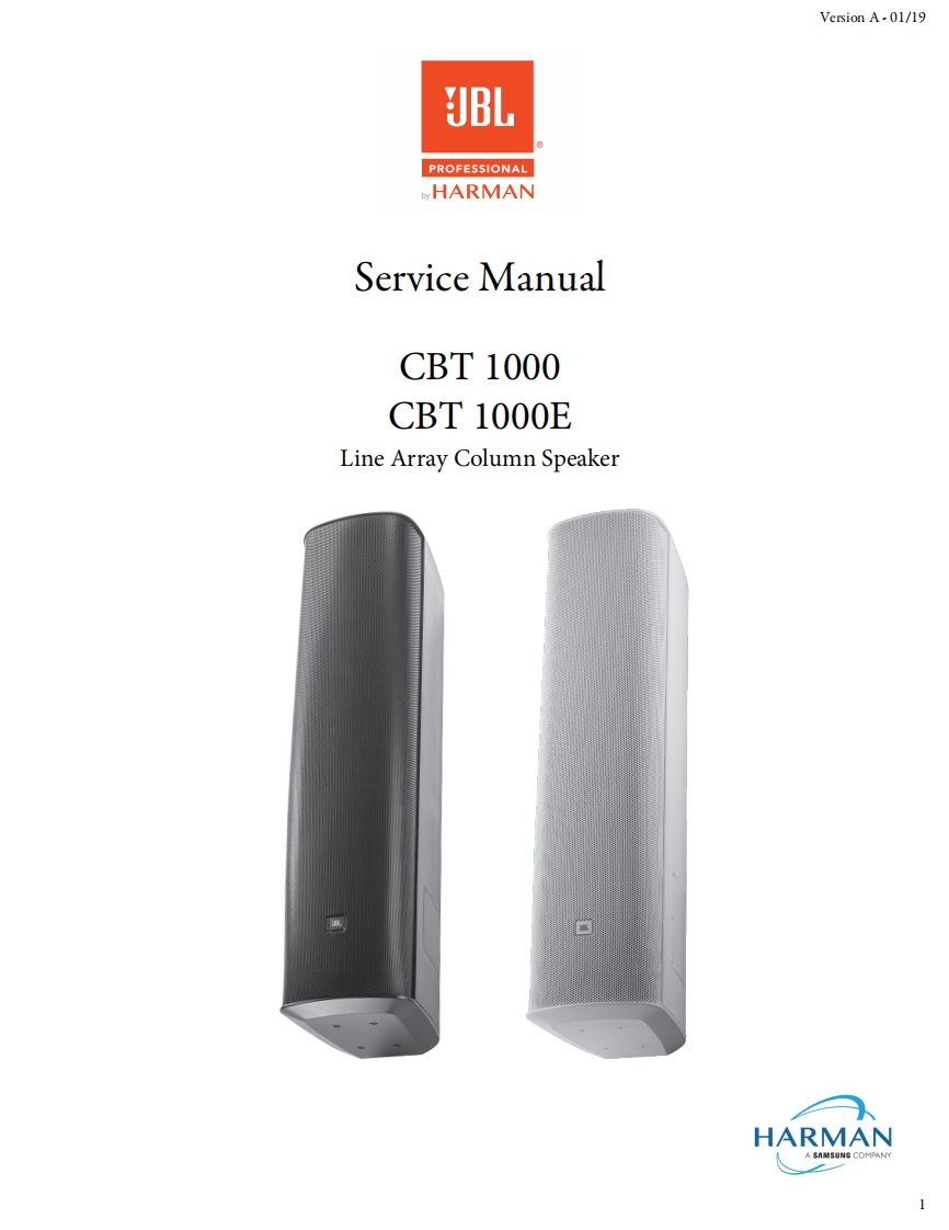 JBL_CBT1000_ServiceManual_vA维修手册电器原理图