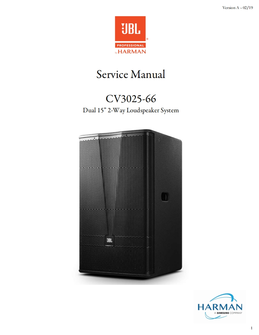 JBL_CV3025-66_ServiceManual_vA维修手册电器原理图