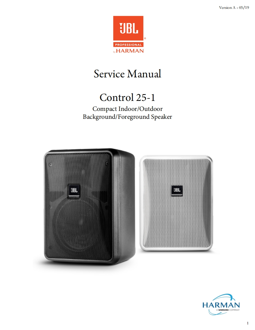 JBL_Control_25-1_ServiceManual_vA维修手册电器原理图