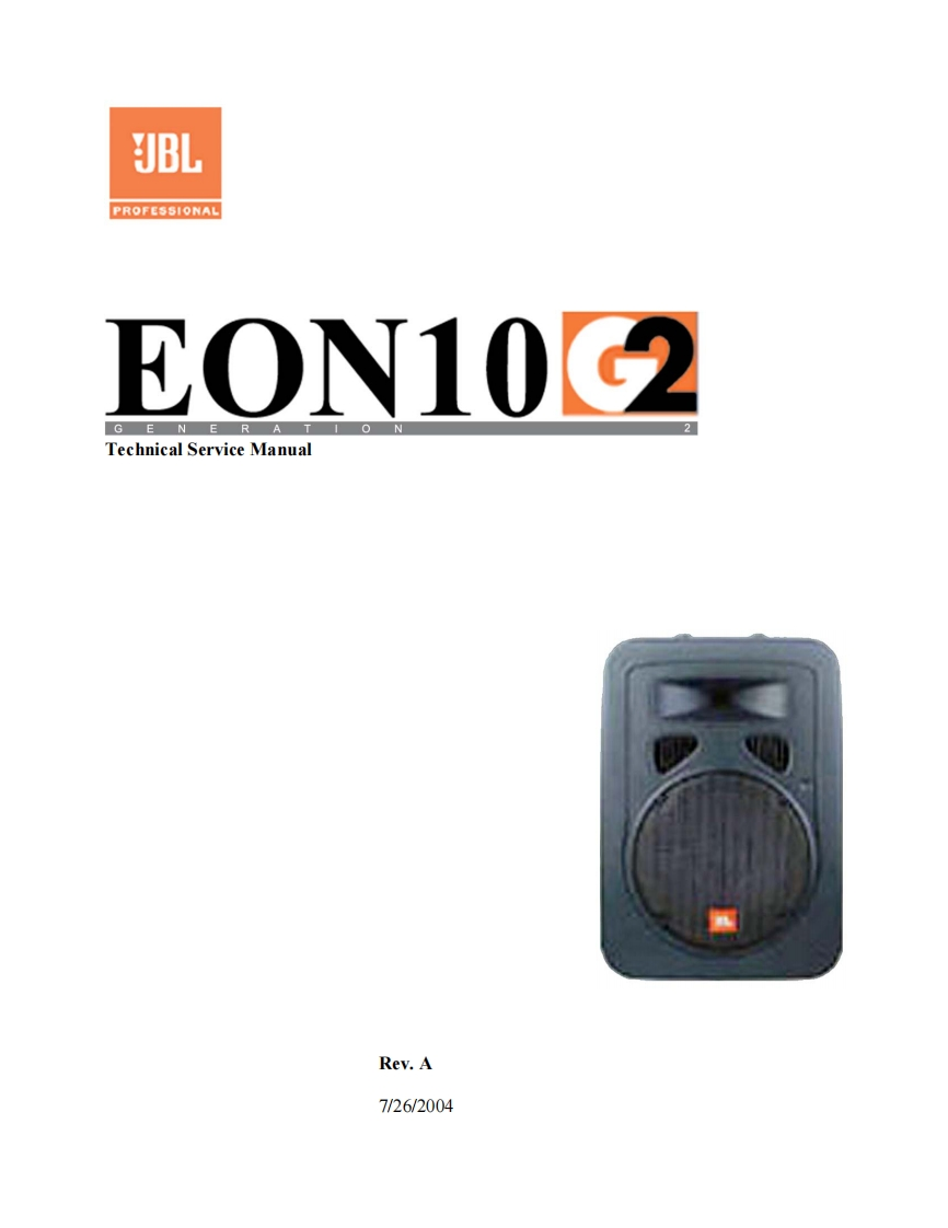 JBL_EON10-G2_Tech-Manual_Rev_A维修手册电器原理图