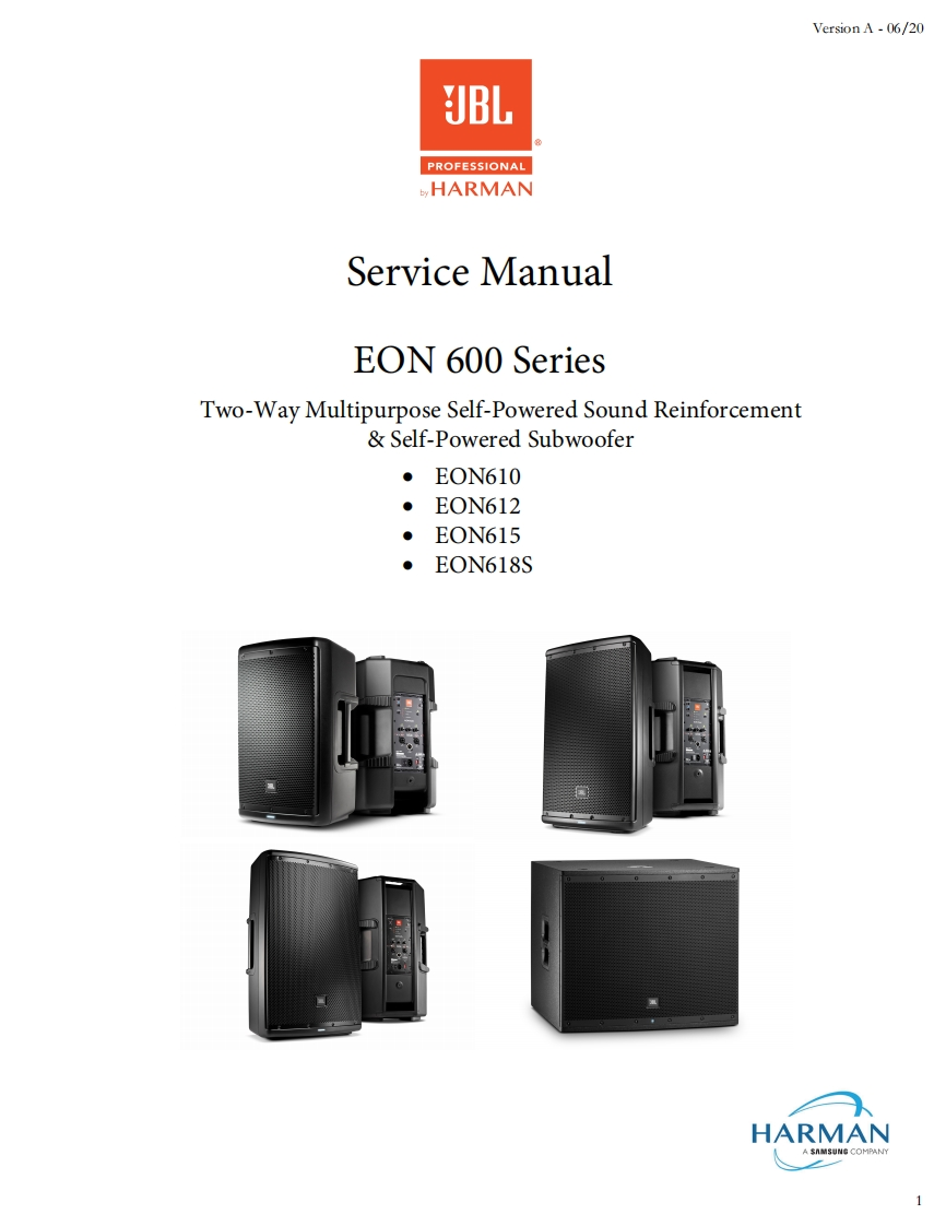 JBL_EON_600_Series_ServiceManual_verA维修手册电器原理图