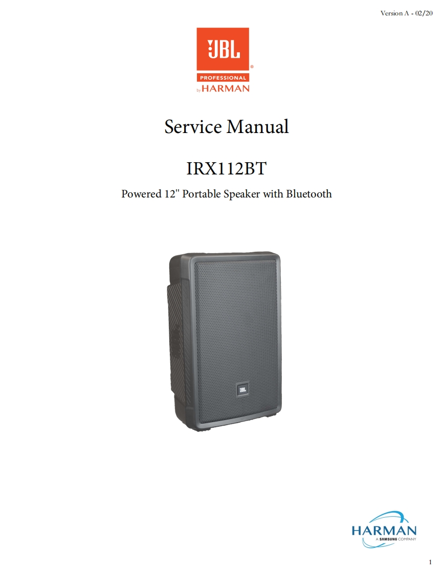 JBL_IRX112BT_ServiceManual_vA维修手册电器原理图