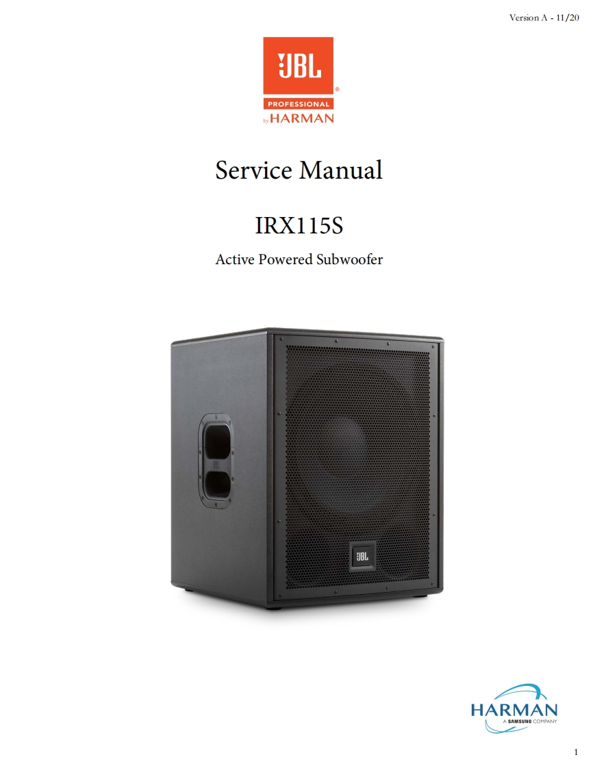 JBL_IRX115S_ServiceManual_verA维修手册电器原理图