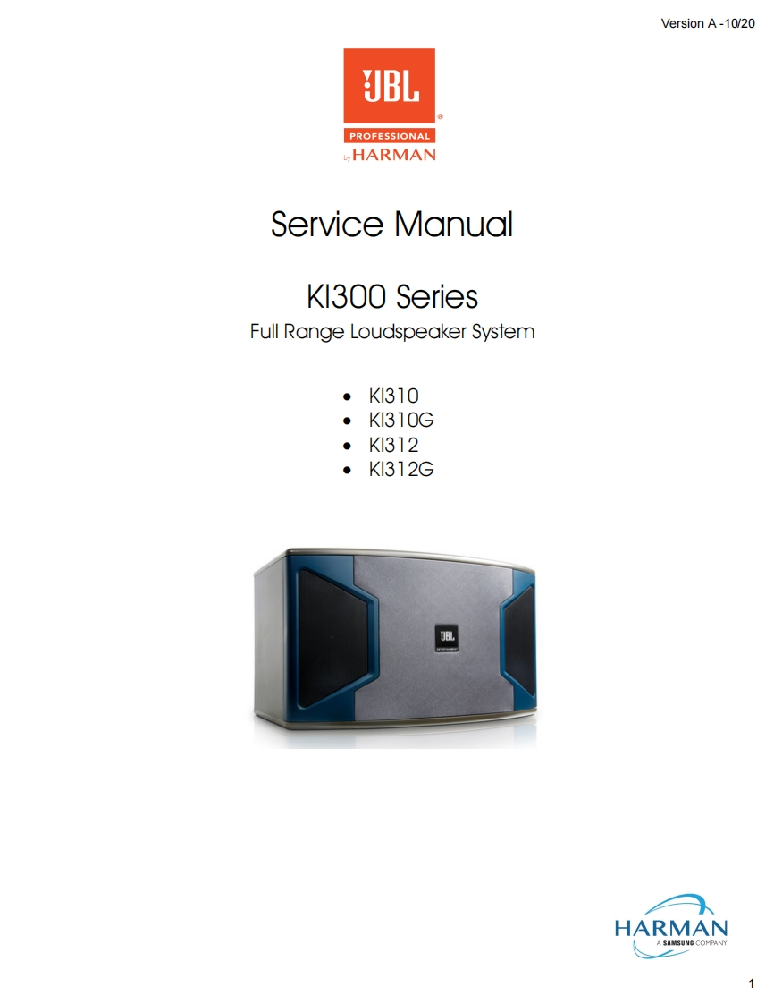 JBL_KI300_Series_SERVMAN_RevA维修手册电器原理图