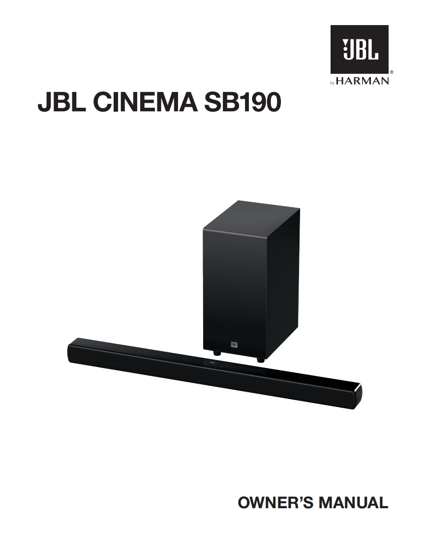 JBL_SB_Bar190_使用操作说明书手册_SOP_EN_V7