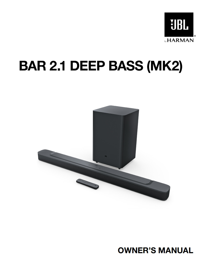 JBL_SB_Bar2.1(MK2)_用户操作使用说明书手册_EN_V2