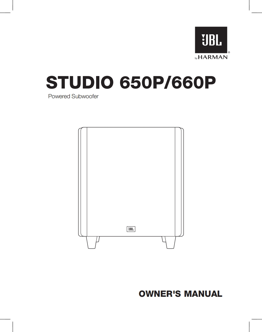 JBL_Studio6650P660PSubwoofer_使用操作说明书手册_EN