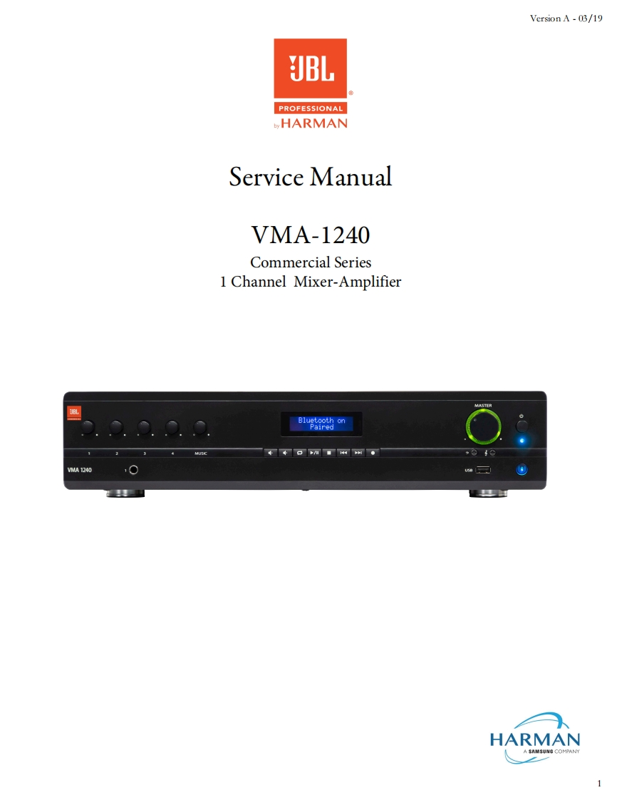 JBL_VMA_1240_ServiceManual_vA维修手册电器原理图