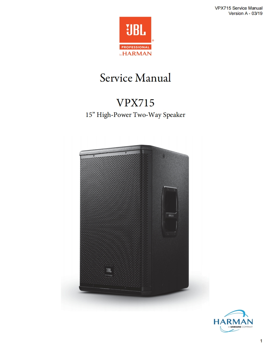 JBL_VPX715_ServiceManual_vA维修手册电器原理图
