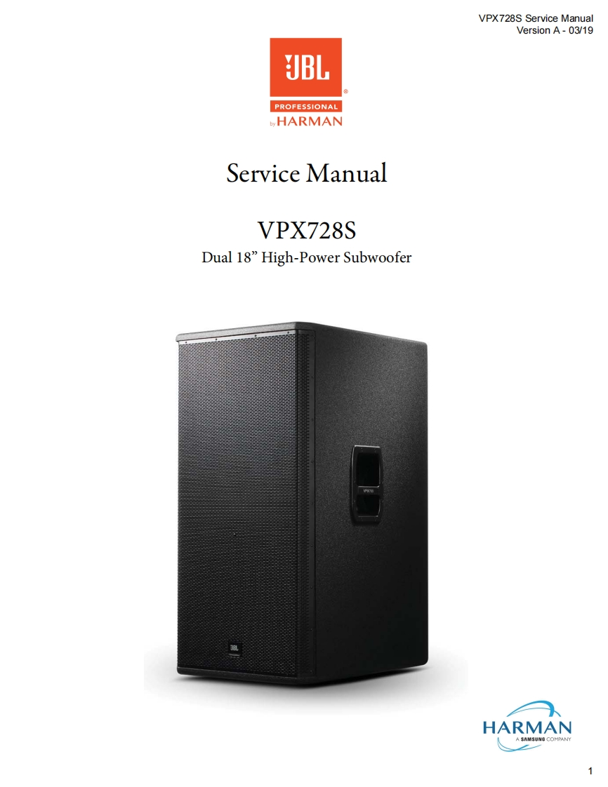 JBL_VPX728S_ServiceManual_vA维修手册电器原理图