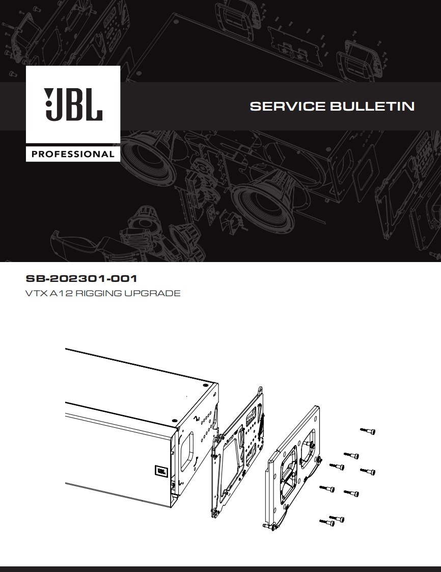 JBL_VTX_A12_A12W_SERVBTN_SB-202301-001_Rigging-Update维修手册电器原理图