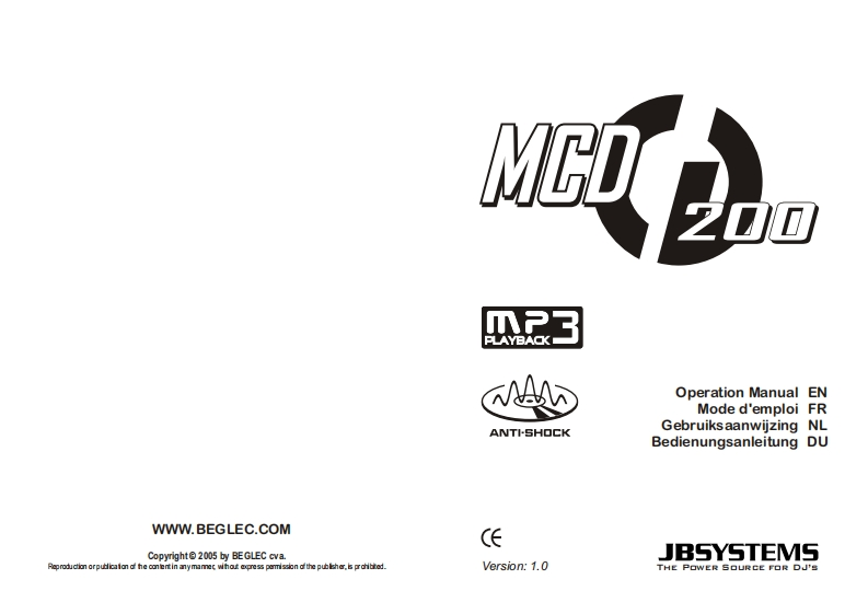 JB_MCD200_使用说明书手册