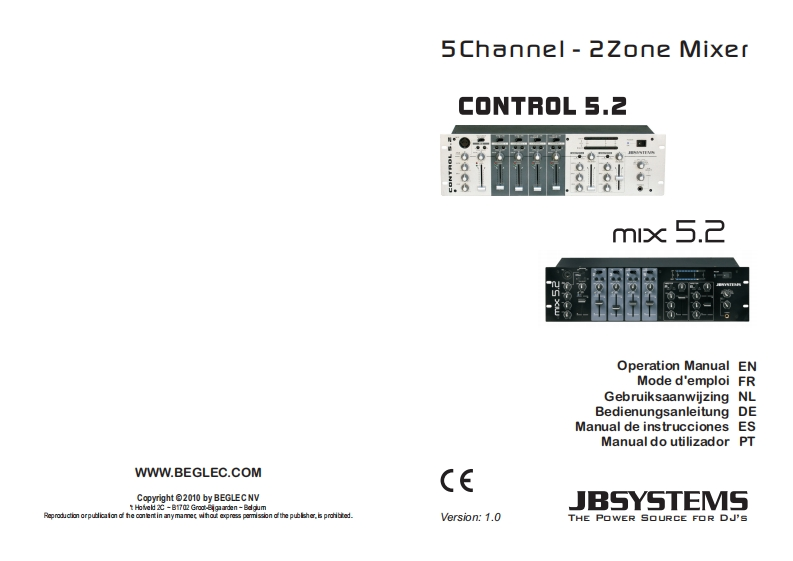 JB_MIX_5-2_ZONE_MIXER_使用说明书手册