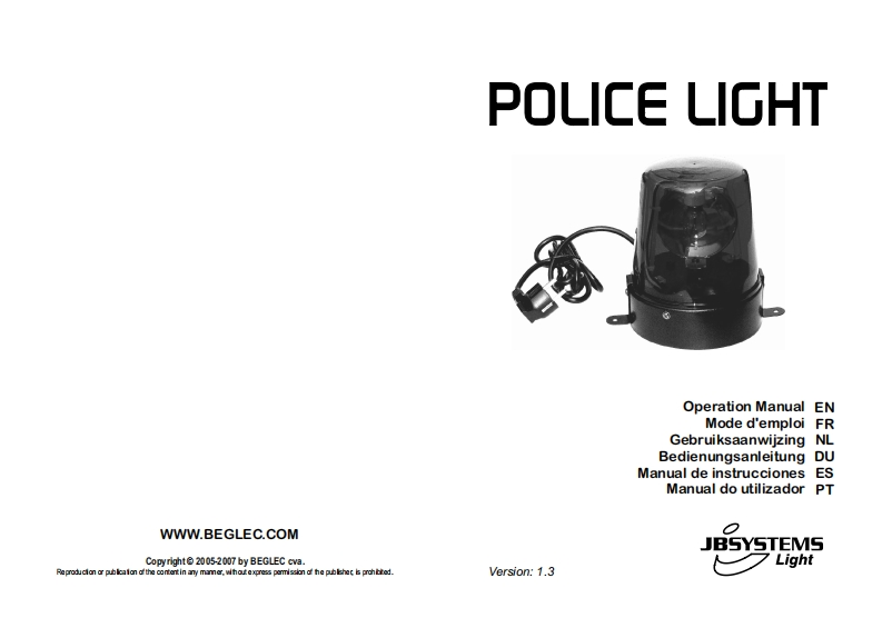 JB_PoliceLight_Blue_使用说明书手册