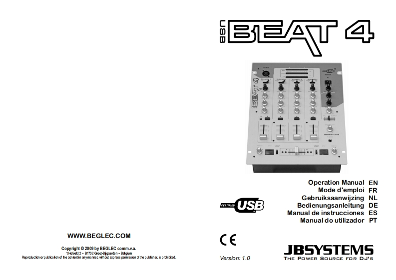 JB_Systems_BEAT4_USB_使用说明书手册
