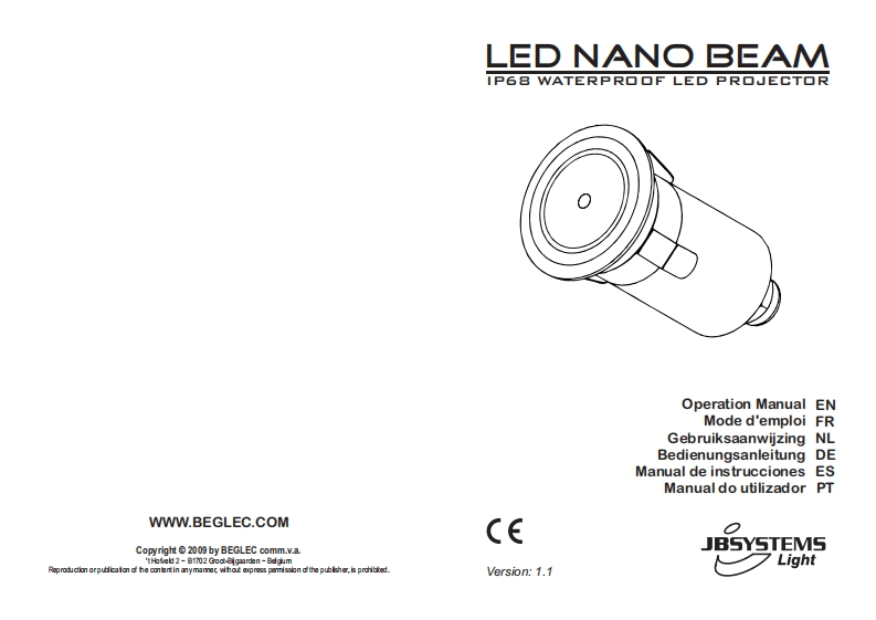 JB_Systems_LED_Nano_Beam_Blue_使用说明书手册