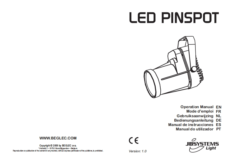JB_Systems_LED_Pinspot_使用说明书手册