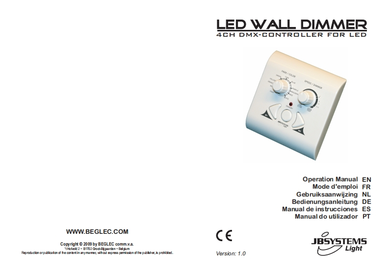 JB_Systems_LED_Wall_Dimmer_使用说明书手册