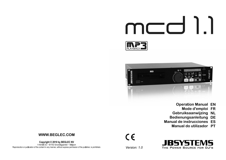 JB_Systems_MCD_1.1_使用说明书手册