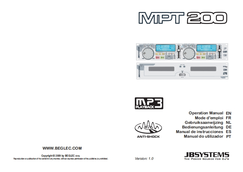 JB_Systems_MPT-200_使用说明书手册