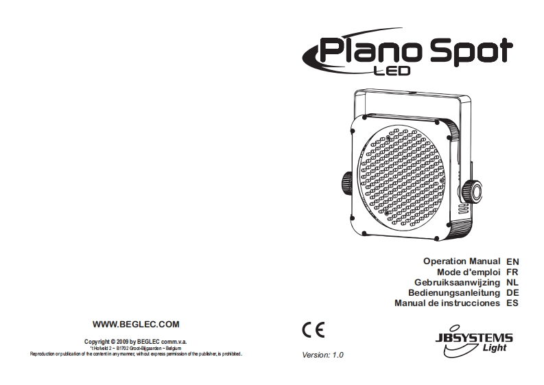 JB_Systems_PLANO_SPOT_使用说明书手册