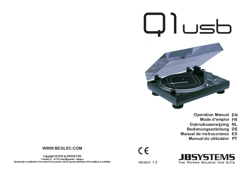 JB_Systems_Q1-USB_Turntable_使用说明书手册