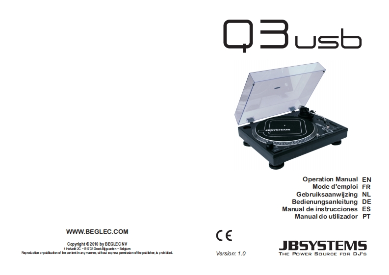 JB_Systems_Q3-USB_Turntable_使用说明书手册