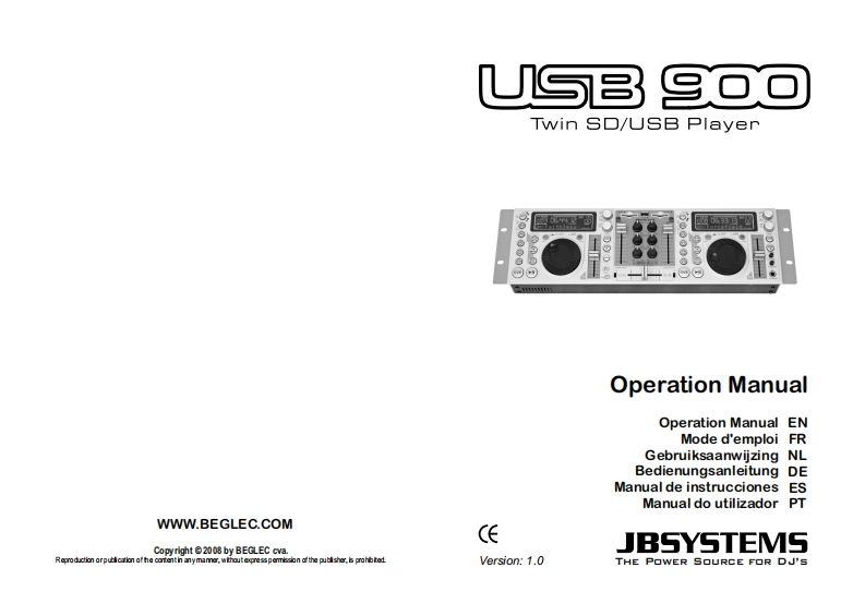 JB_Systems_USB_900_使用说明书手册