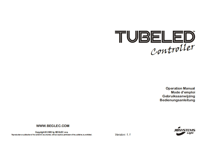 JB_TUBELED_CONTROLLER_使用说明书手册