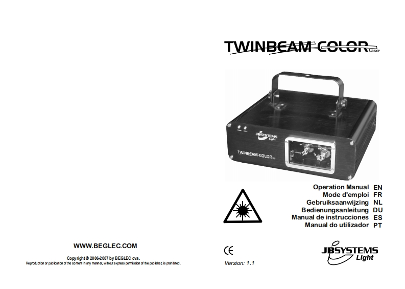 JB_Twin_Beam_Color_Laser_使用说明书手册