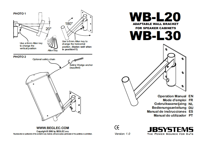 JB_WB_L30_Wallbracket_使用说明书手册